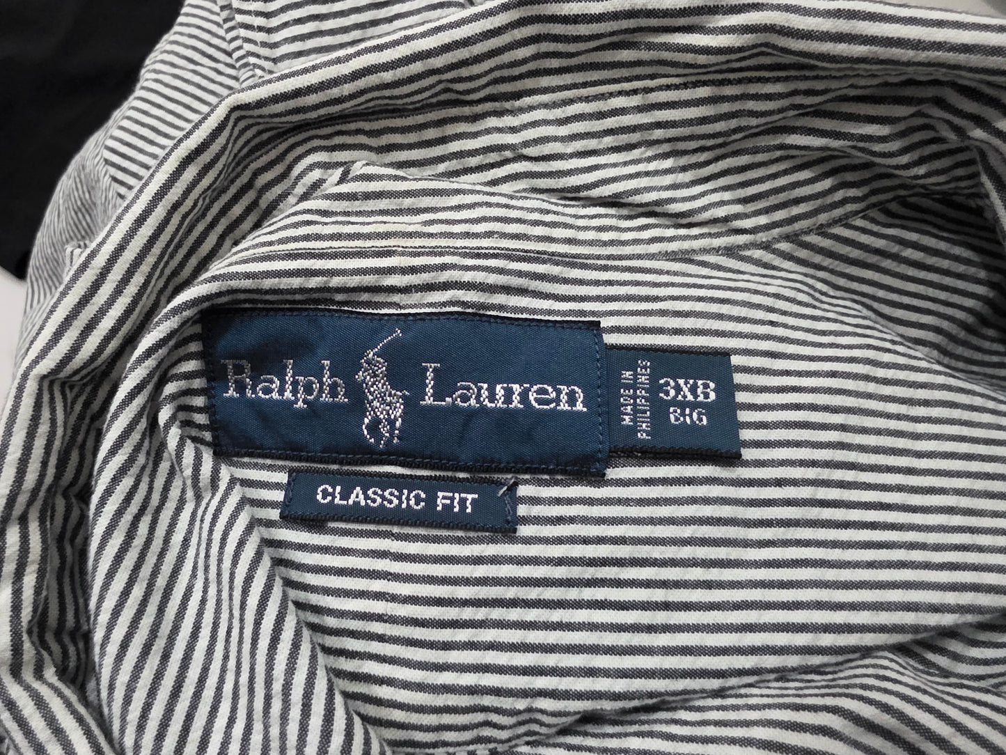 Camisa Manga Corta Ralph Lauren 3xb Big Classic Fit Lineas (Usado)