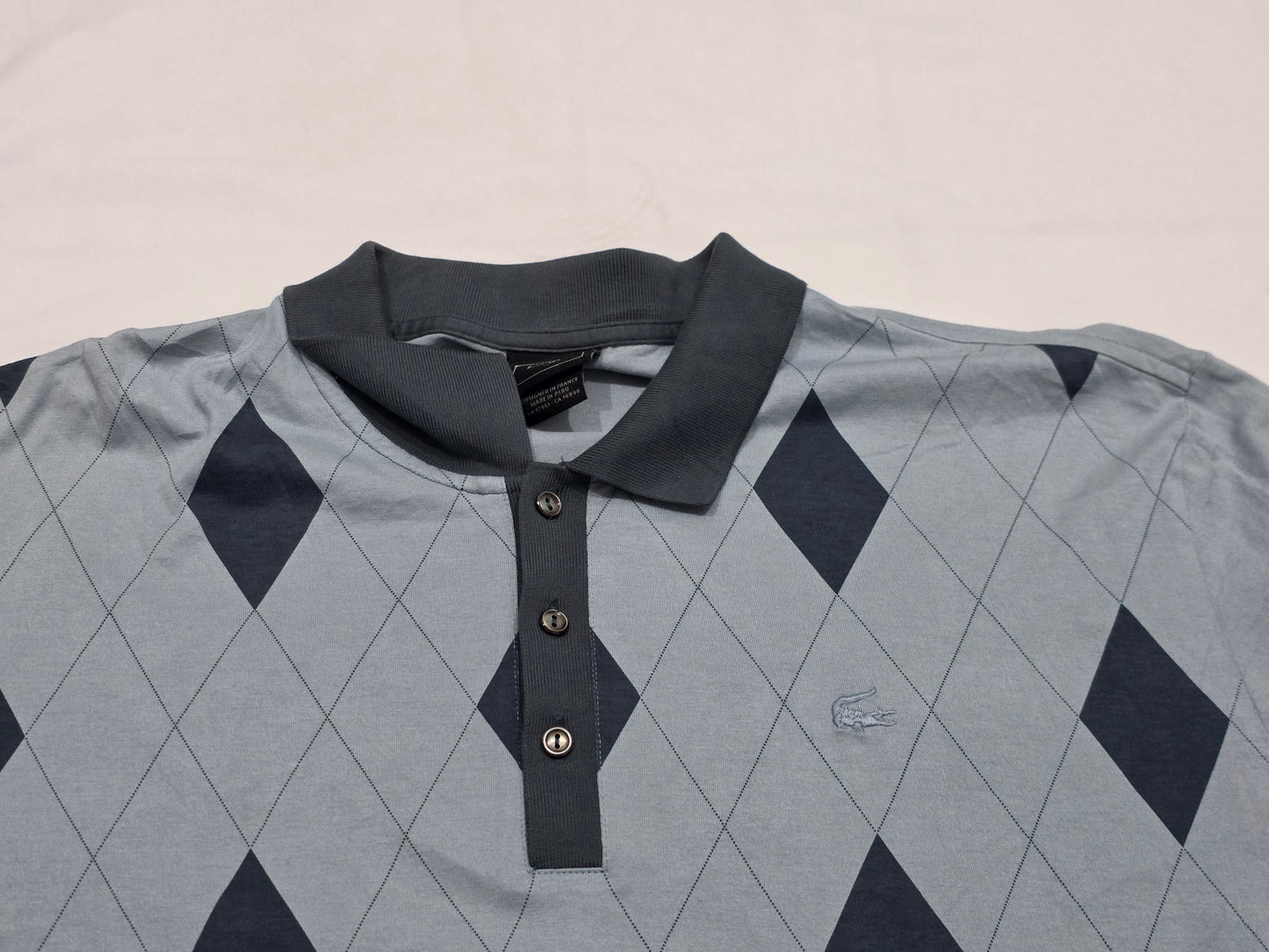 Playera Polo Lacoste 4x Azul Rombos Fr 9 (Usado)