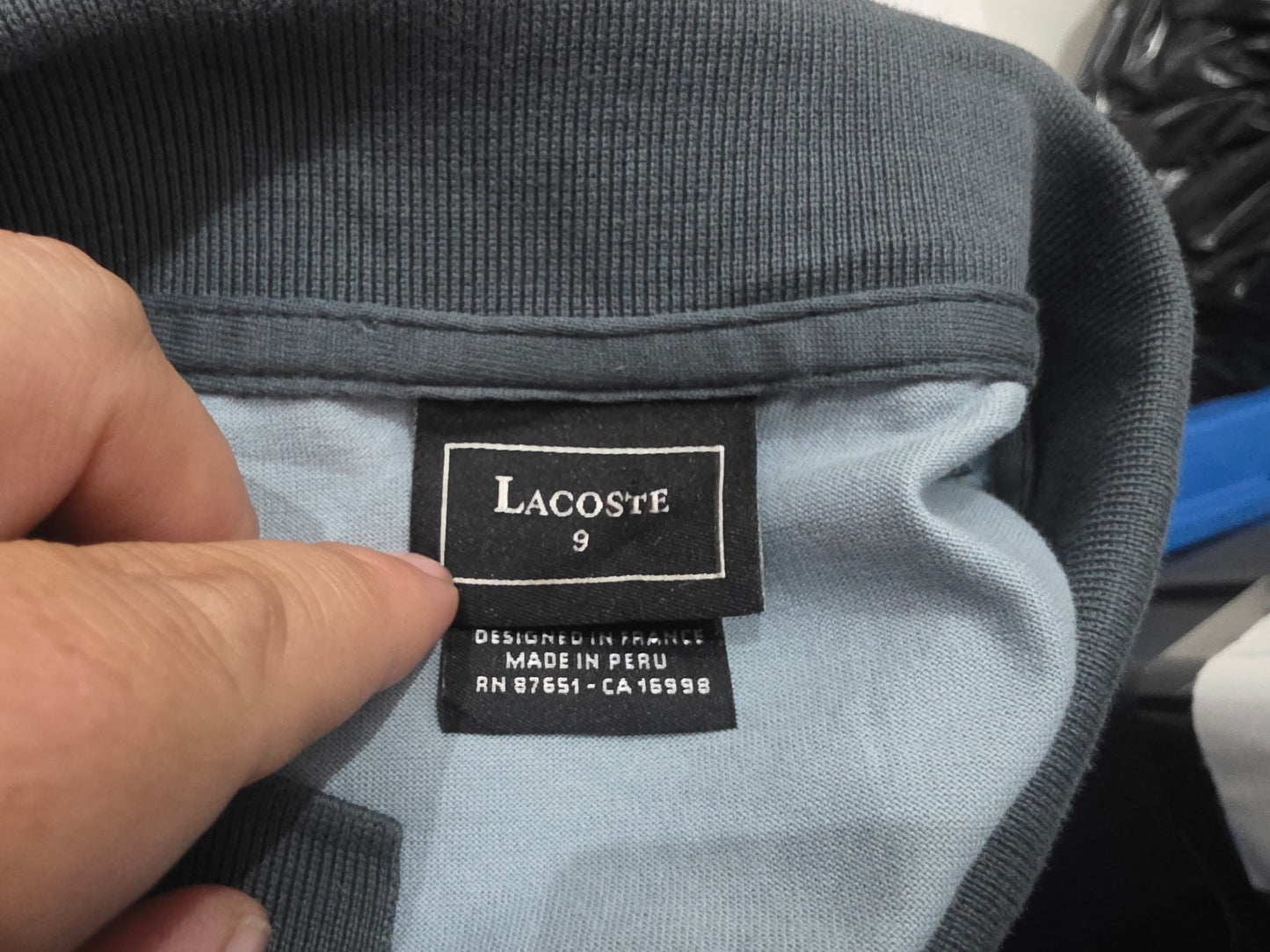 Playera Polo Lacoste 4x Azul Rombos Fr 9 (Usado)