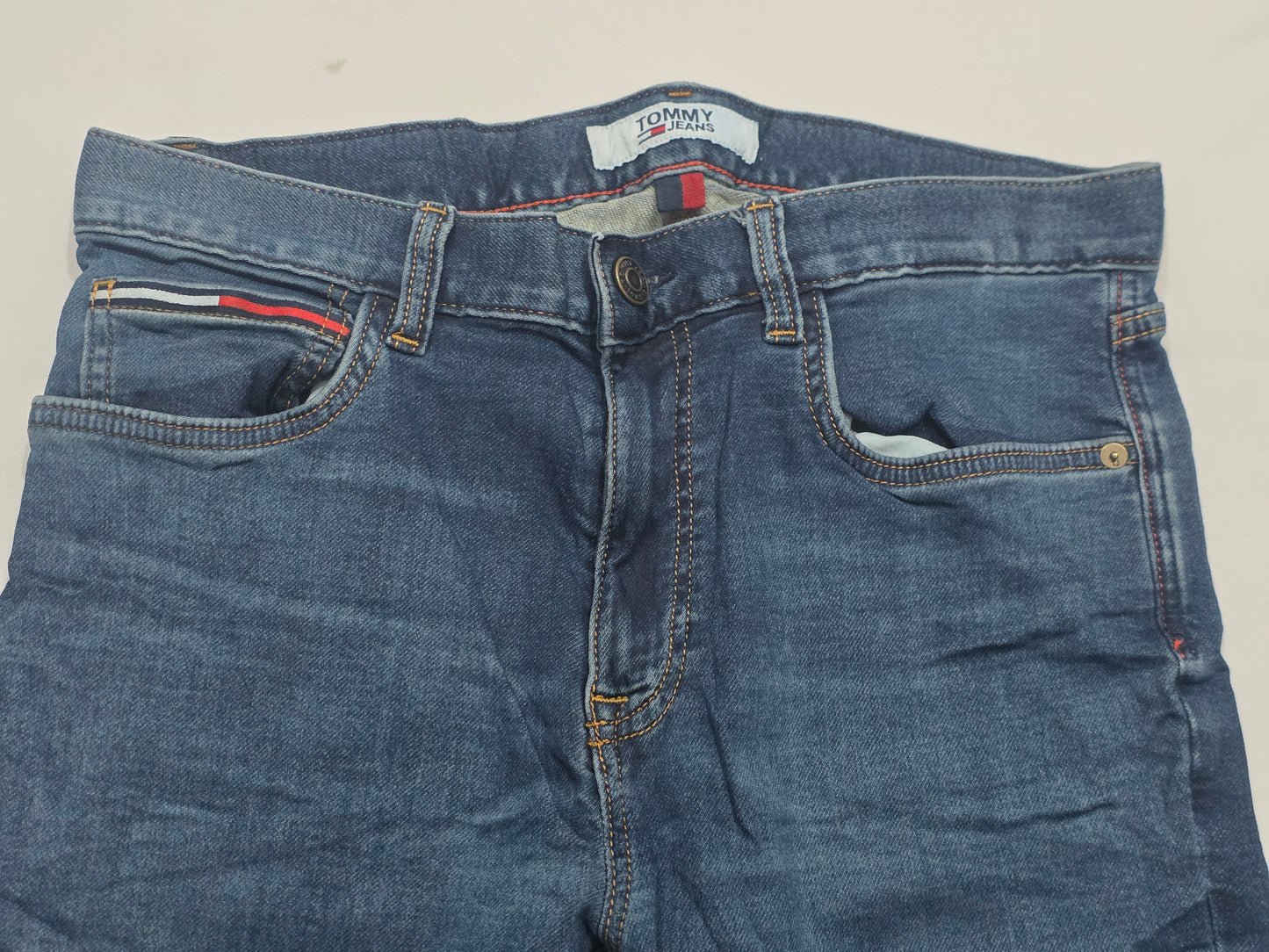 Pantalon Tommy Hilfiger 32x32 Slimetroite Azul (Usado)