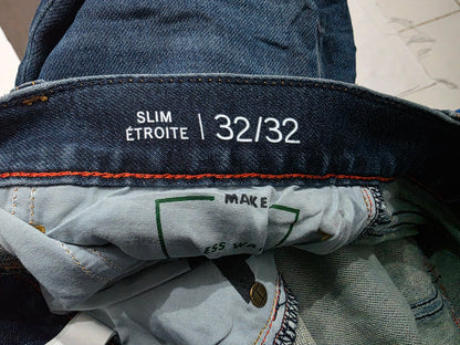 Pantalon Tommy Hilfiger 32x32 Slimetroite Azul (Usado)