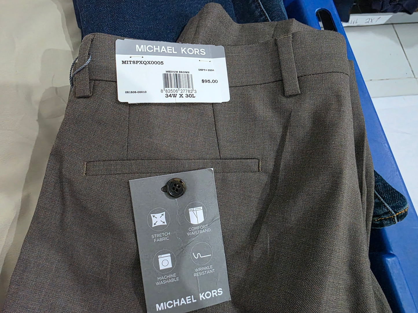 Pantalon Michael Kors 34x30 Cafe De Vestir (NUEVO)