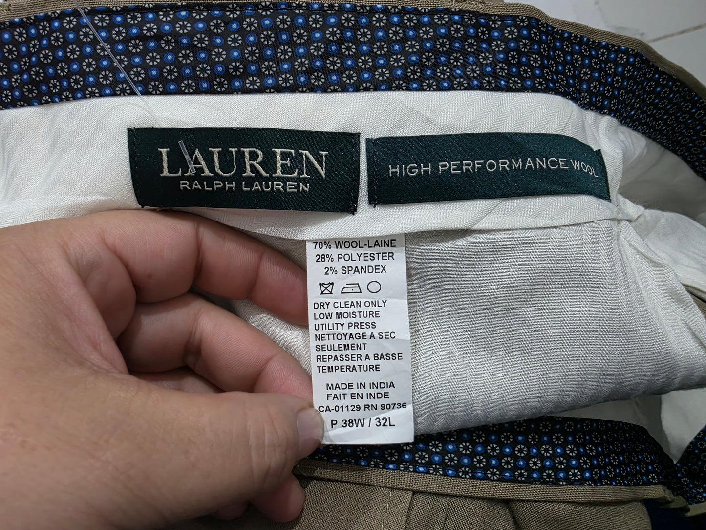Pantalon Ralph Lauren 38x32 Vestir Highperformancelana Cafe (Usado)