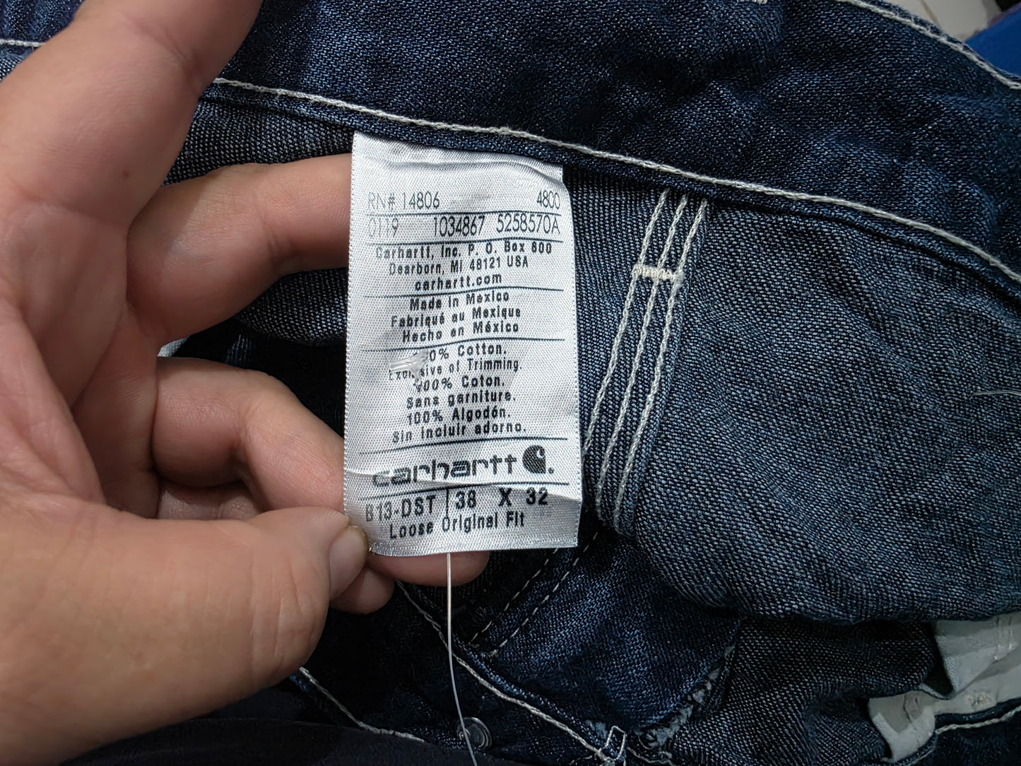 Pantalon Carhartt 38x32 Losse Original Fit Azul (Usado)
