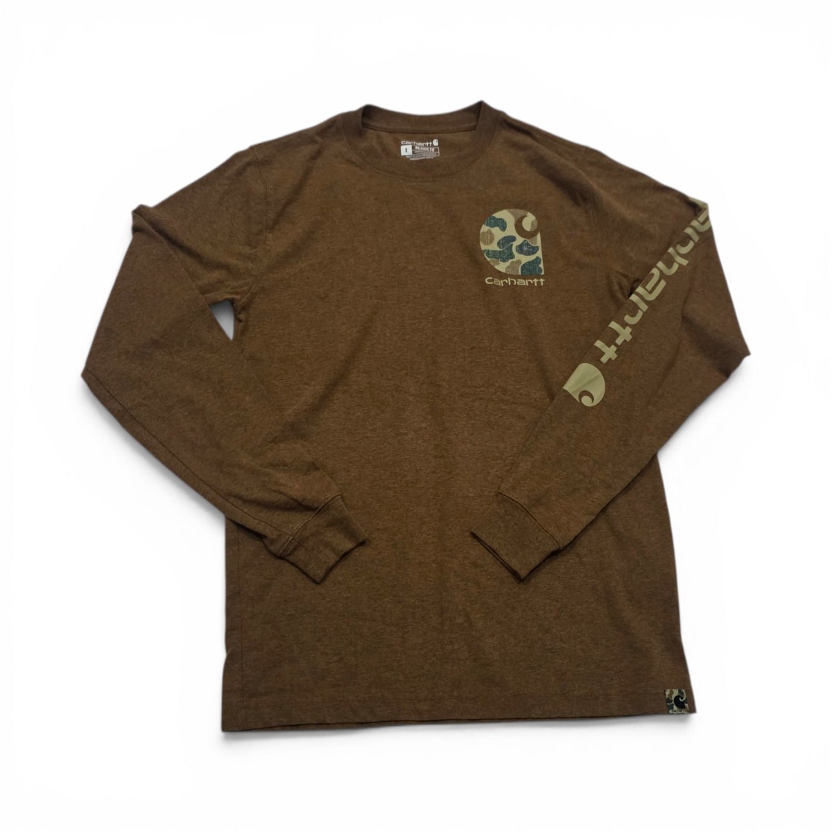 Playera Carhartt Chico S Relaxed Fit Cafe Manga Larga (Usado)