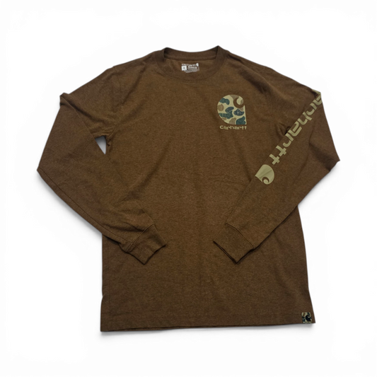 Playera Carhartt Chico S Relaxed Fit Cafe Manga Larga (Usado)