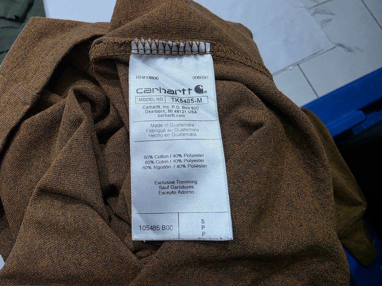 Playera Carhartt Chico S Relaxed Fit Cafe Manga Larga (Usado)