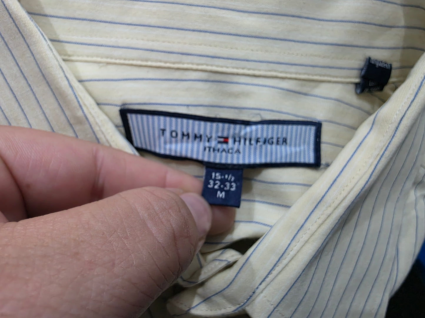 Camisa Tommy Hilfiger Mediana M Amarillo Opaco Lineas (Usado)
