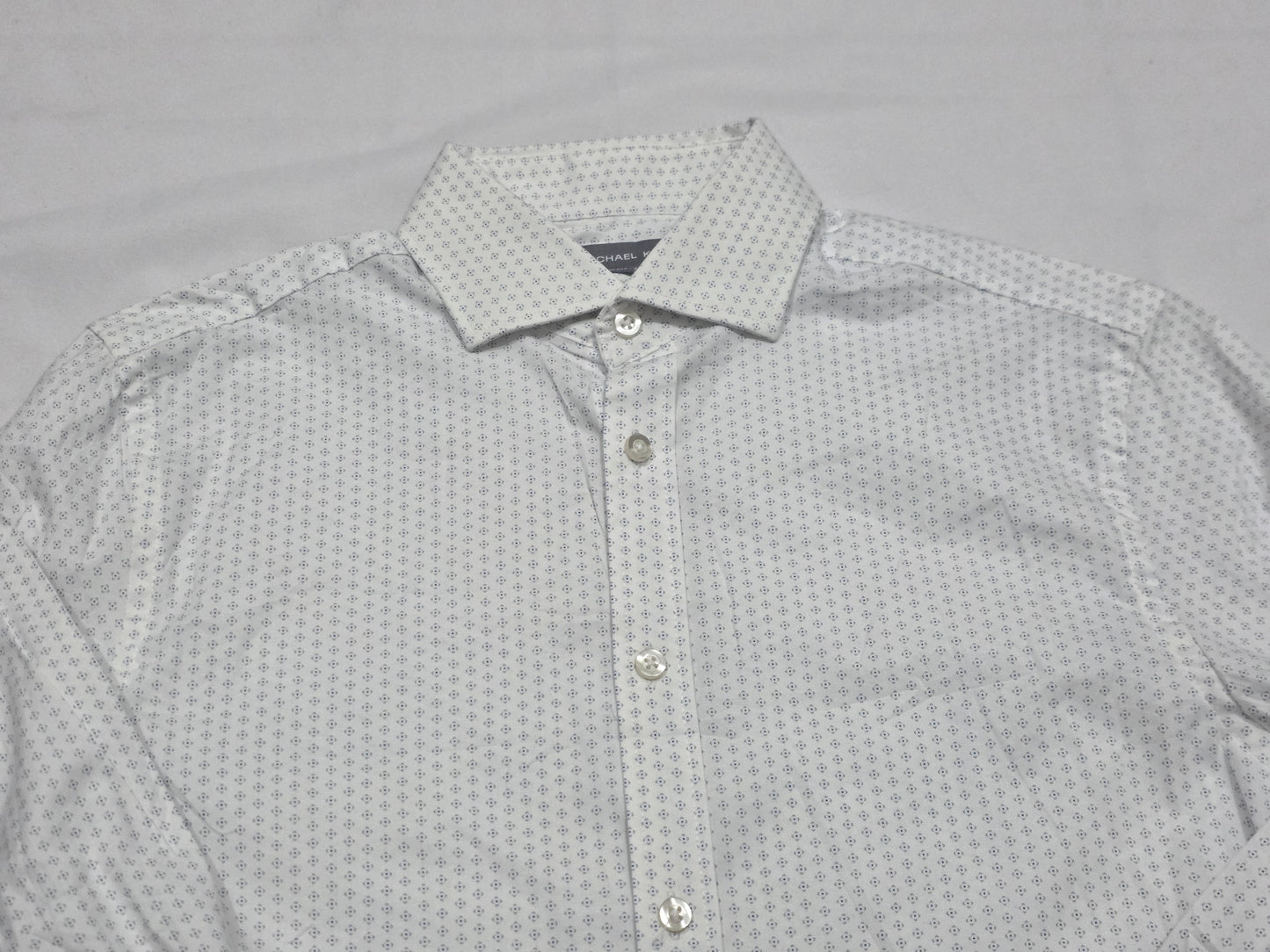 Camisa Michael Kors Mediana M Slimfit Stretch Blaco Figuras (Usado)