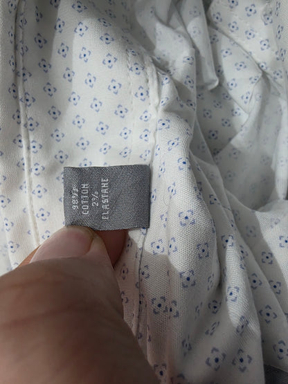 Camisa Michael Kors Mediana M Slimfit Stretch Blaco Figuras (Usado)