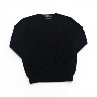 Sueter Ralph Lauren Grande L Negro Pony Morado (Usado)