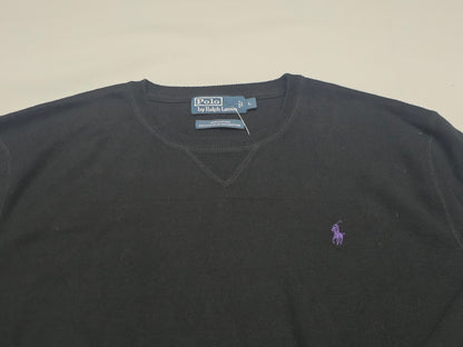 Sueter Ralph Lauren Grande L Negro Pony Morado (Usado)