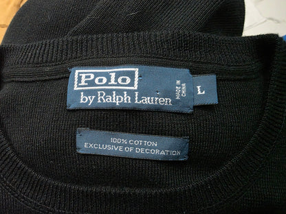 Sueter Ralph Lauren Grande L Negro Pony Morado (Usado)