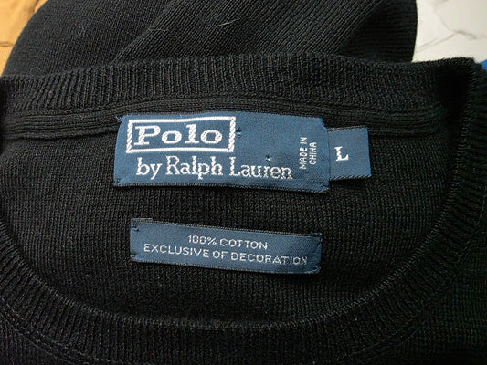 Sueter Ralph Lauren Grande L Negro Pony Morado (Usado)