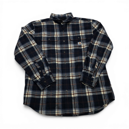 Camisa Gruesa Carhartt Grande L Lossefit Azul Cuadros (Usado)