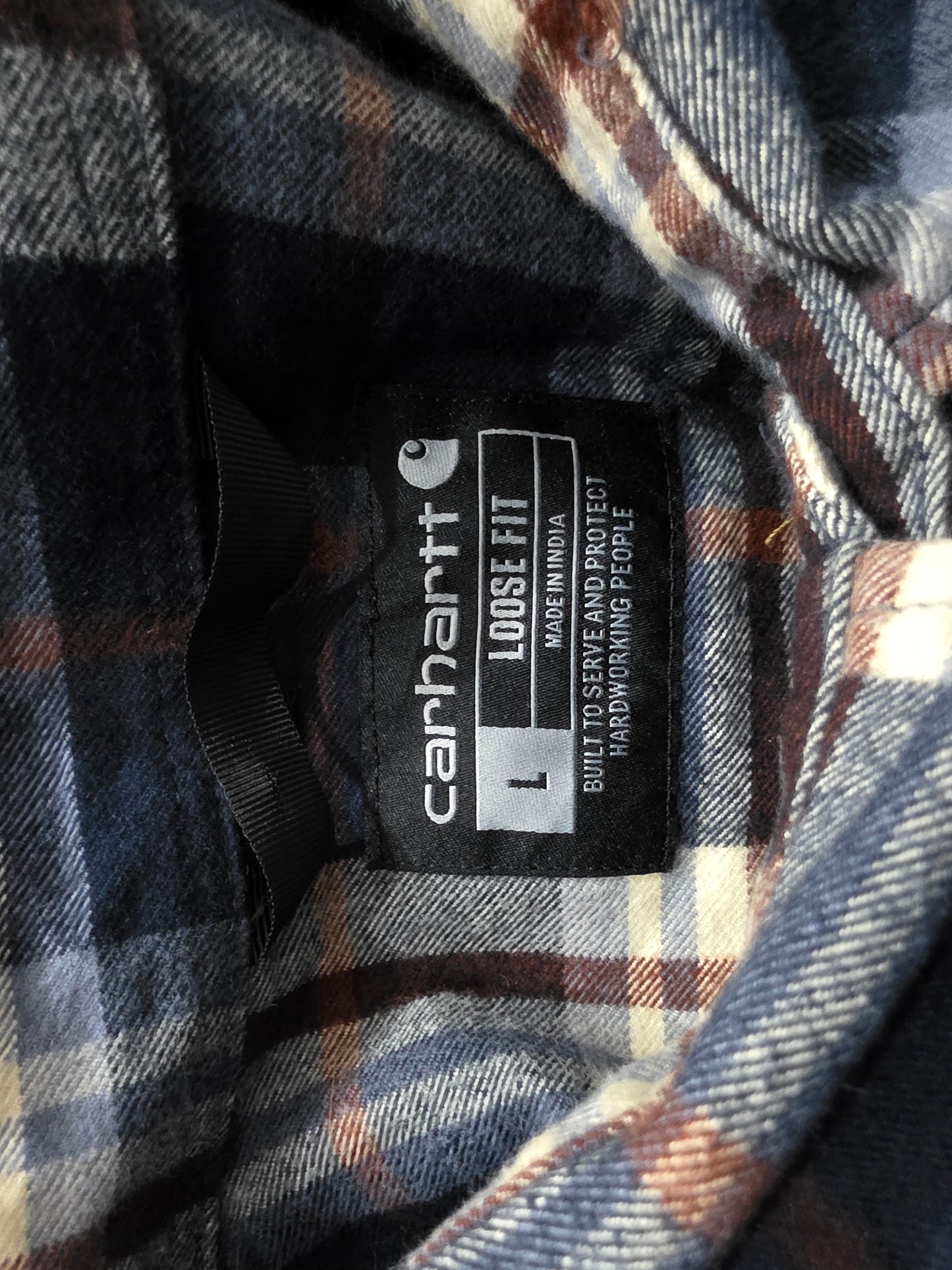 Camisa Gruesa Carhartt Grande L Lossefit Azul Cuadros (Usado)