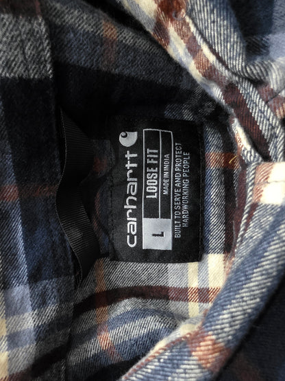 Camisa Gruesa Carhartt Grande L Lossefit Azul Cuadros (Usado)