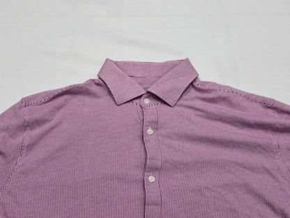 Camisa Michael Kors Grande L Slimfit Rosa Lineas (Usado)