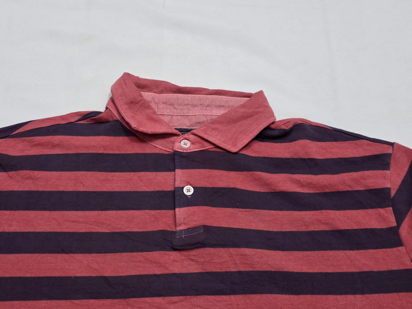 Playera Polo Vineyard Vines Grande L Coral Y Azul Lineas (NUEVO)