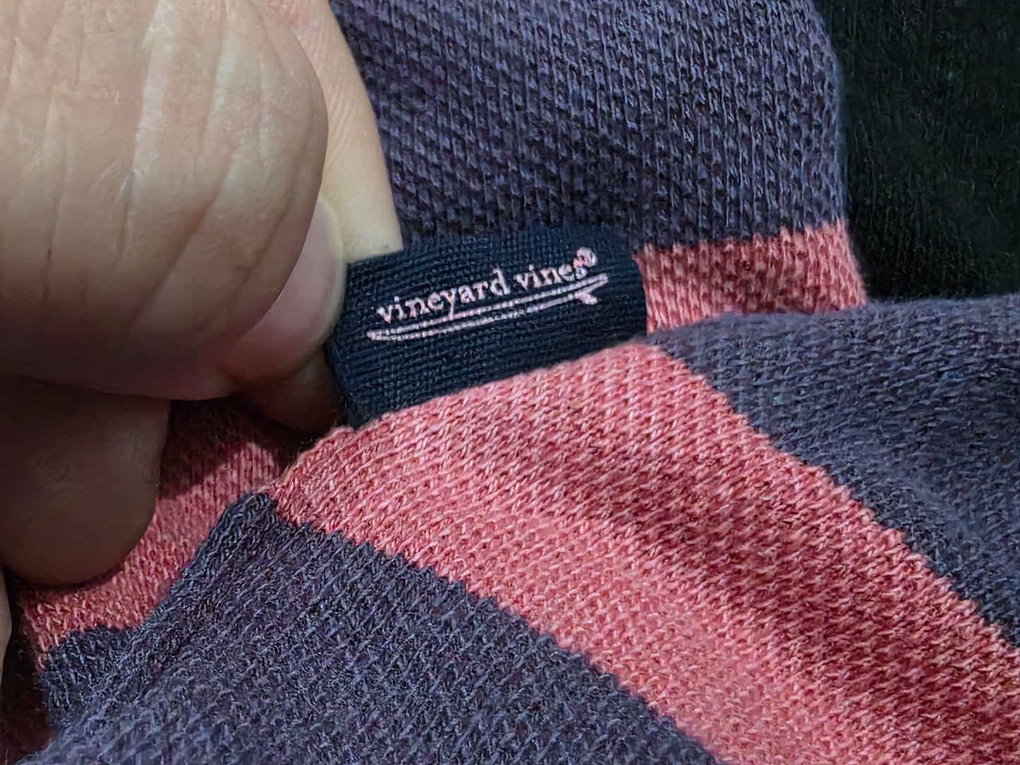 Playera Polo Vineyard Vines Grande L Coral Y Azul Lineas (NUEVO)
