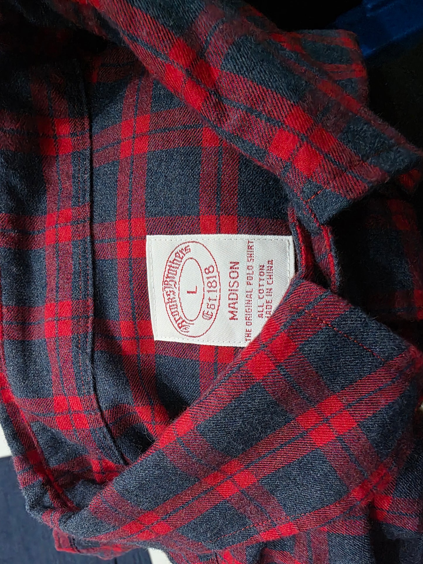 Camisa Brooks Brothers Grande L Cuadro Rojo Azul (Usado)