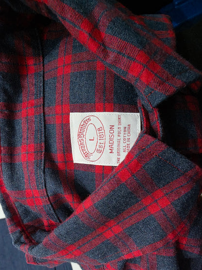 Camisa Brooks Brothers Grande L Cuadro Rojo Azul (Usado)