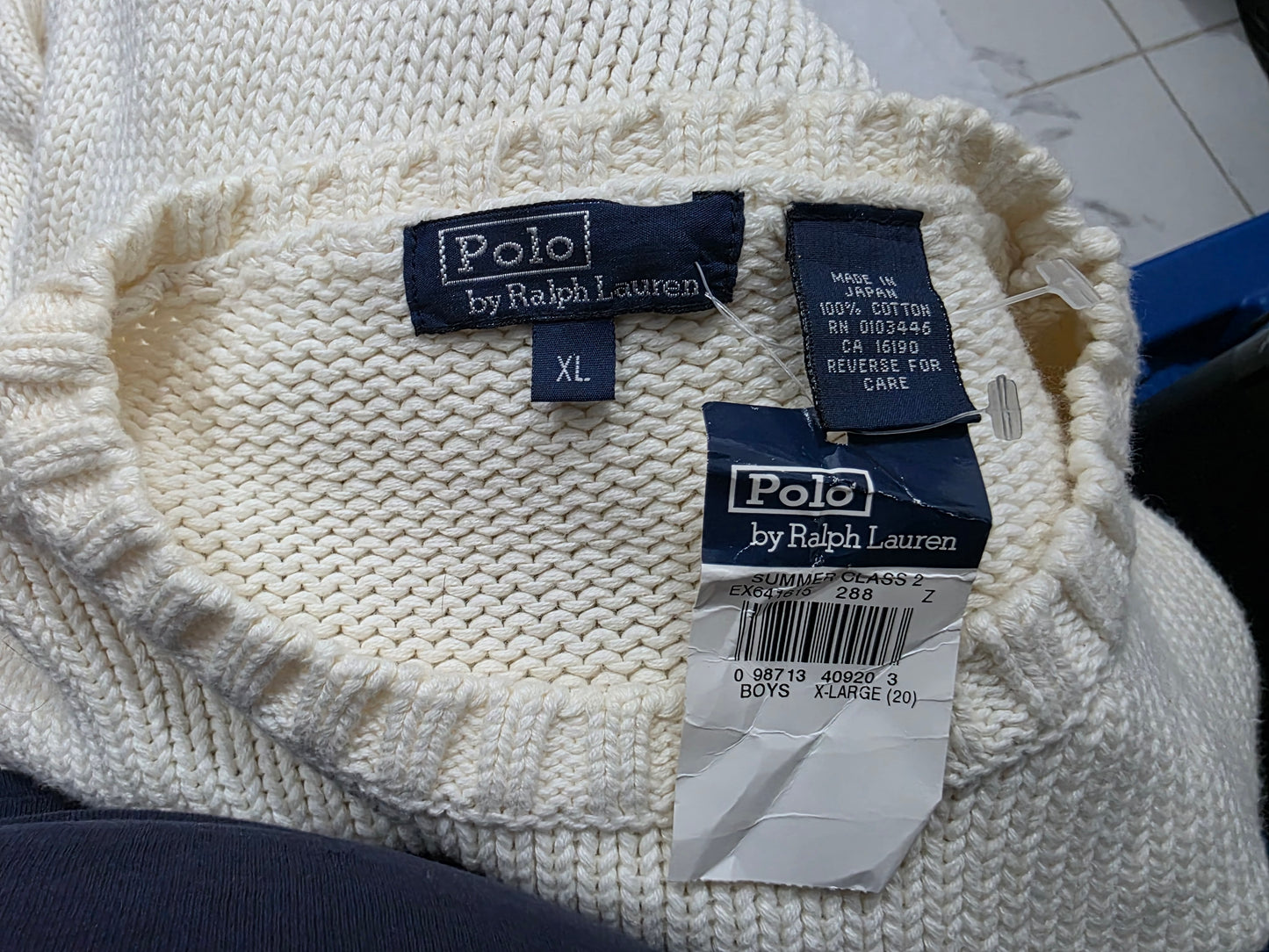 Sueter Ralph Lauren Adolescente Xl Beige Bandera Usa (NUEVO