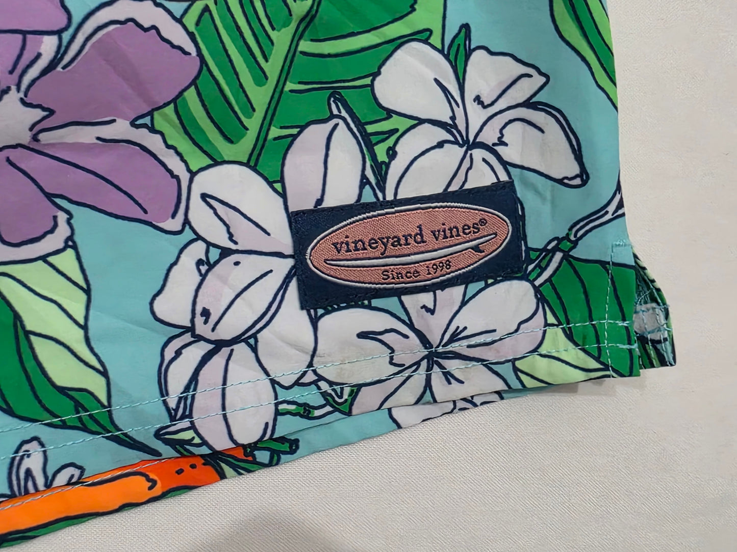 Bermuda Vineyard Vines Xgrande Xl Verde Flores (Usado)