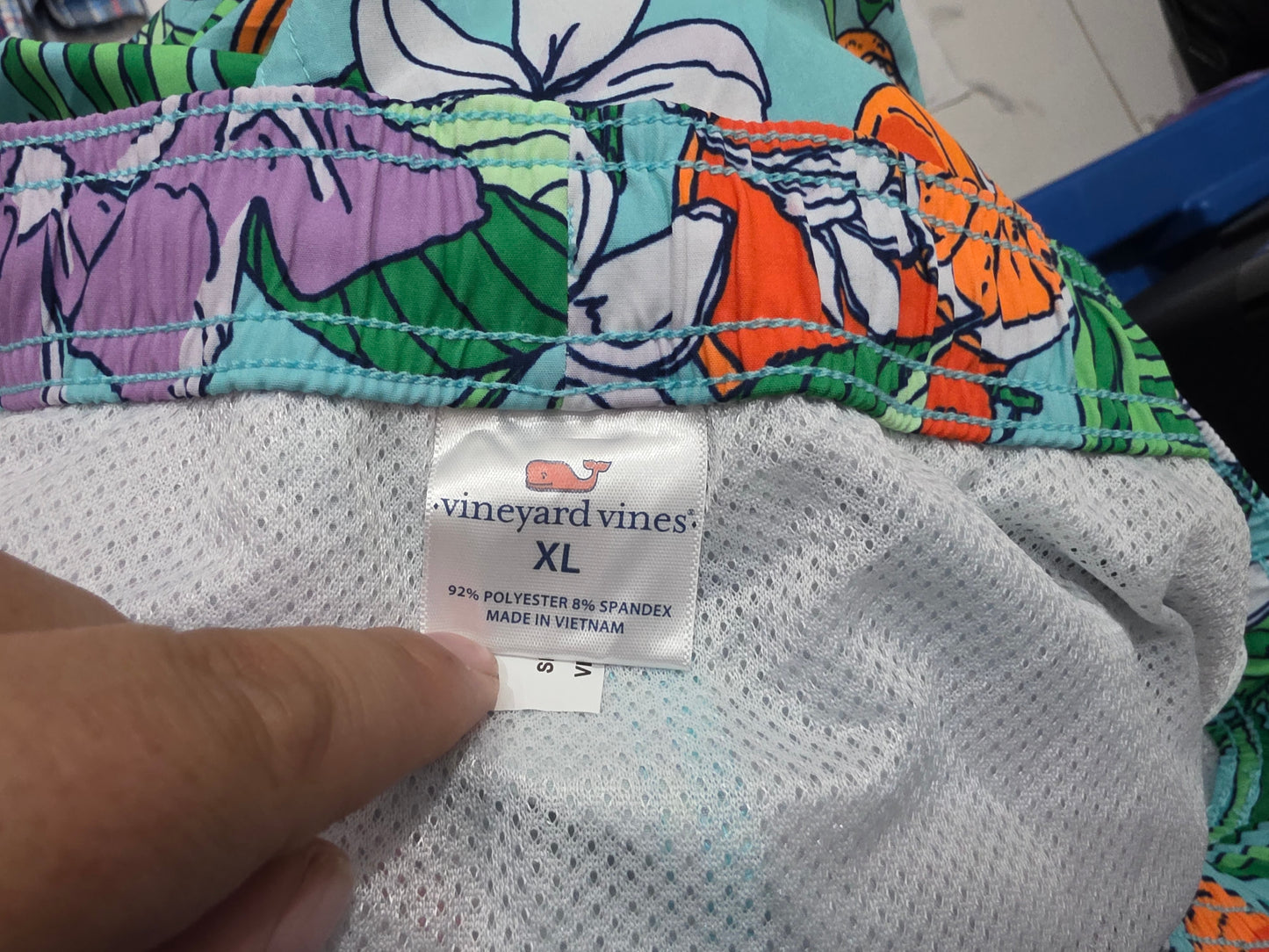 Bermuda Vineyard Vines Xgrande Xl Verde Flores (Usado)