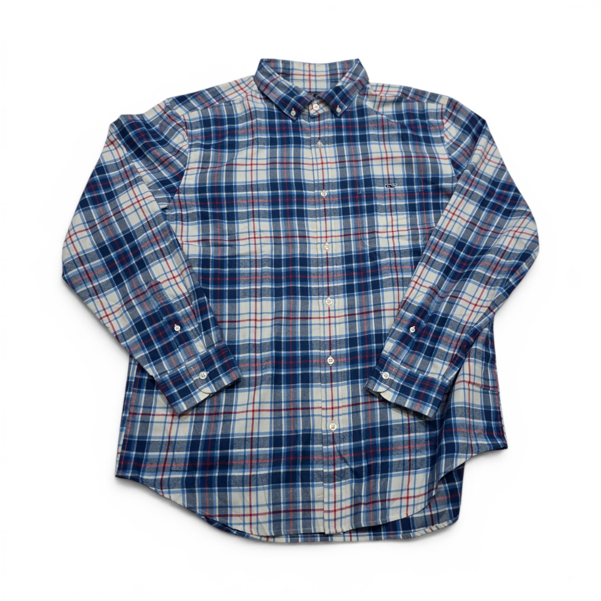 Camisa Vineyard Vines Xgrande Xl Cuadro Azul Blanco (Usado)