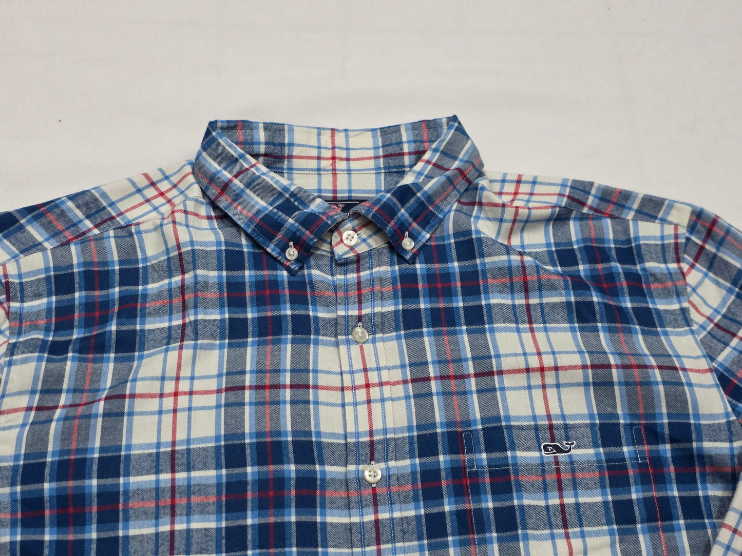 Camisa Vineyard Vines Xgrande Xl Cuadro Azul Blanco (Usado)