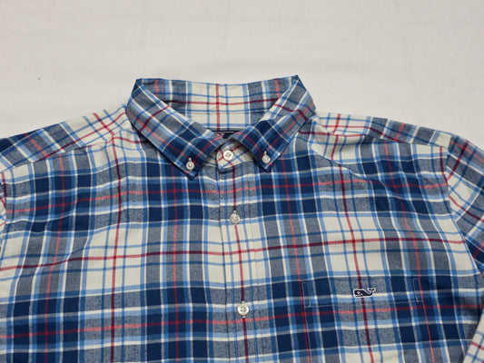 Camisa Vineyard Vines Xgrande Xl Cuadro Azul Blanco (Usado)