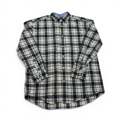 Camisa Tommy Hilfiger Xgrandexl Classicfit Cuadro Negro Cafe (Usado)