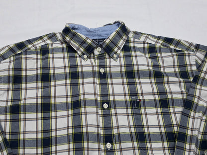Camisa Tommy Hilfiger Xgrandexl Classicfit Cuadro Negro Cafe (Usado)