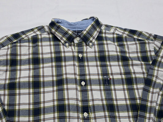 Camisa Tommy Hilfiger Xgrandexl Classicfit Cuadro Negro Cafe (Usado)