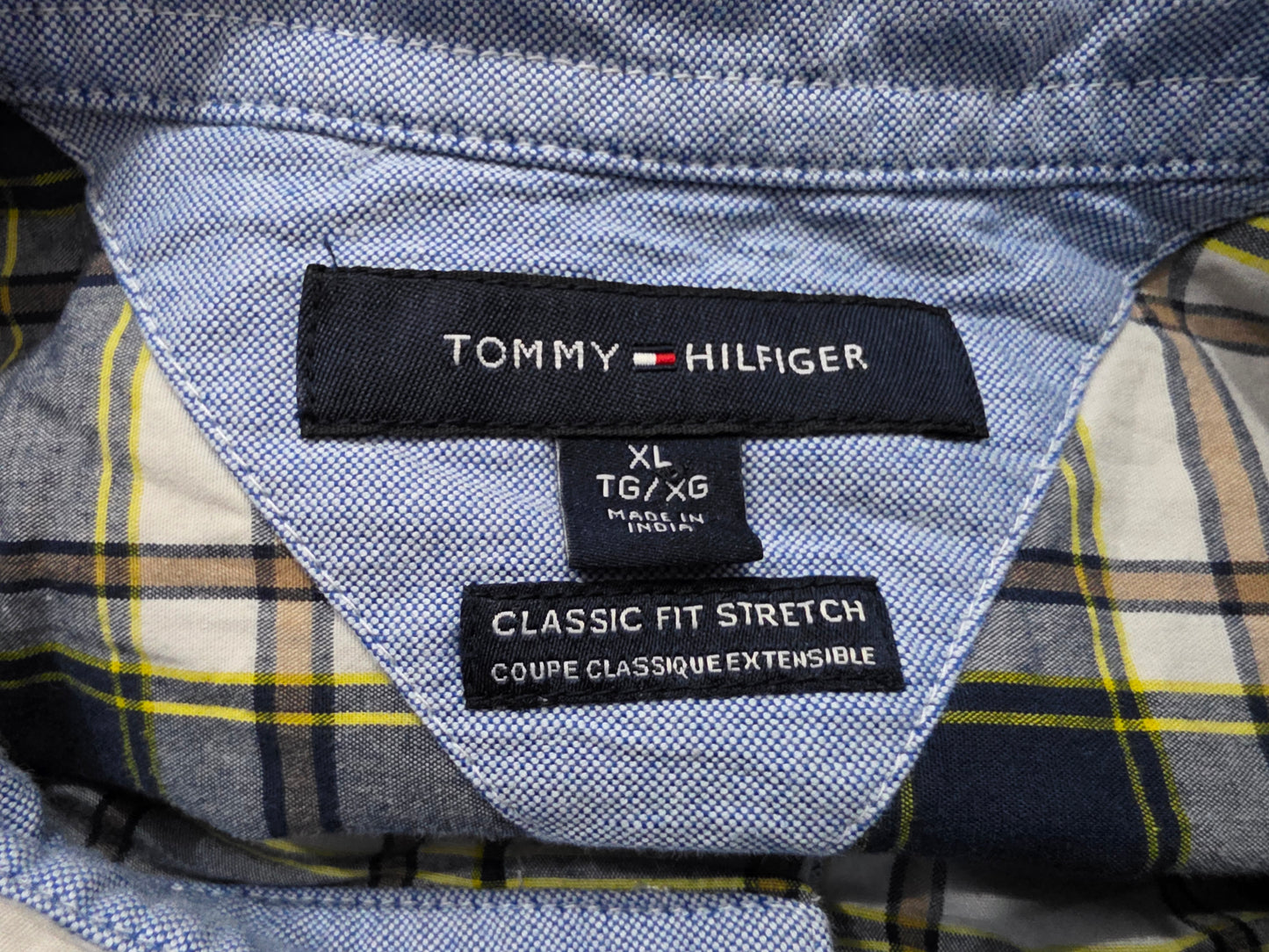 Camisa Tommy Hilfiger Xgrandexl Classicfit Cuadro Negro Cafe (Usado)