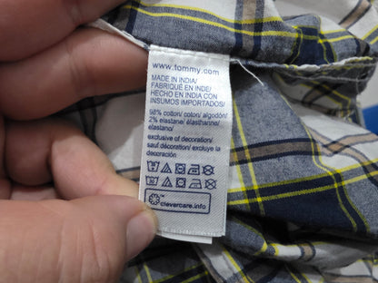 Camisa Tommy Hilfiger Xgrandexl Classicfit Cuadro Negro Cafe (Usado)