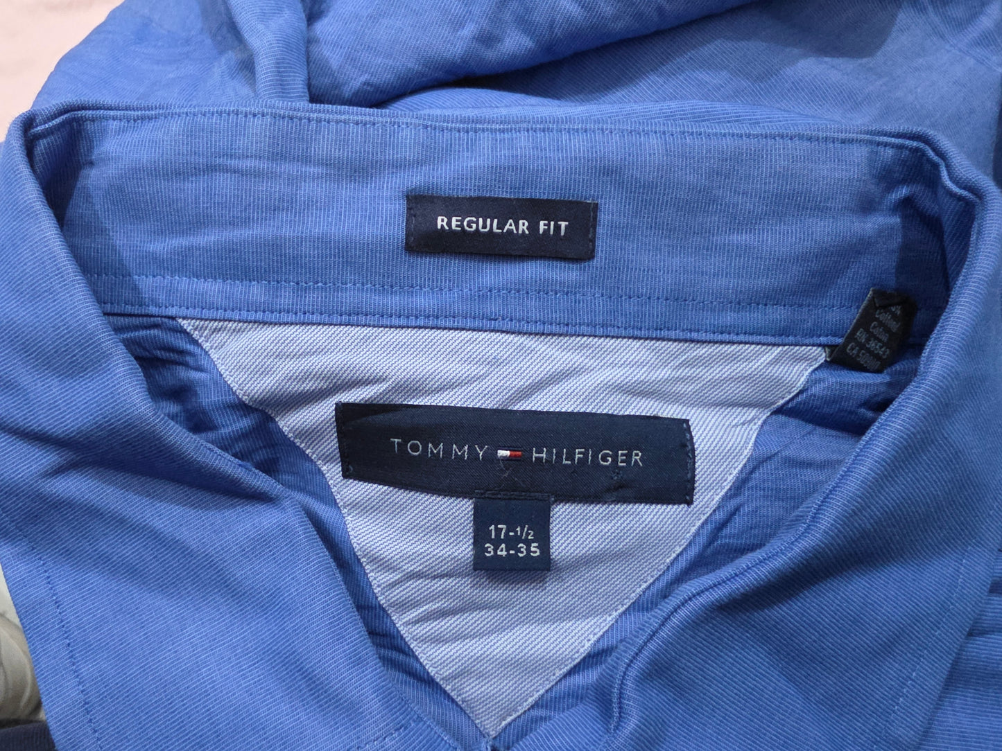 Camisa Tommy Hilfiger Xgrande Xl Azul Regular Fit (Usado)