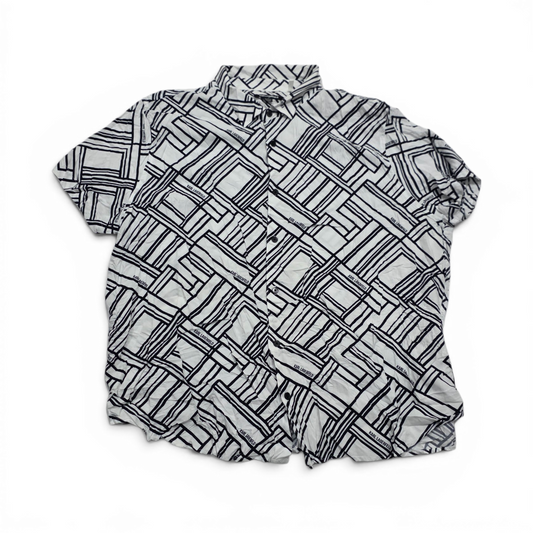 Camisa Karl Lagerfeld Xxl Blanco Y Negro Figuras (Usado)