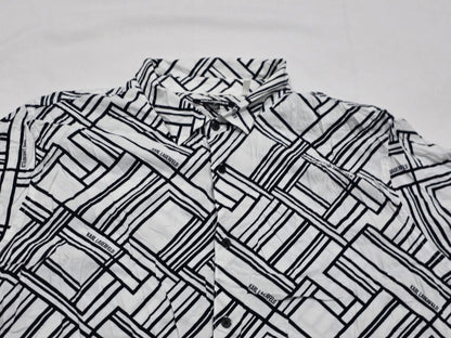 Camisa Karl Lagerfeld Xxl Blanco Y Negro Figuras (Usado)