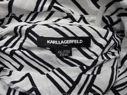 Camisa Karl Lagerfeld Xxl Blanco Y Negro Figuras (Usado)