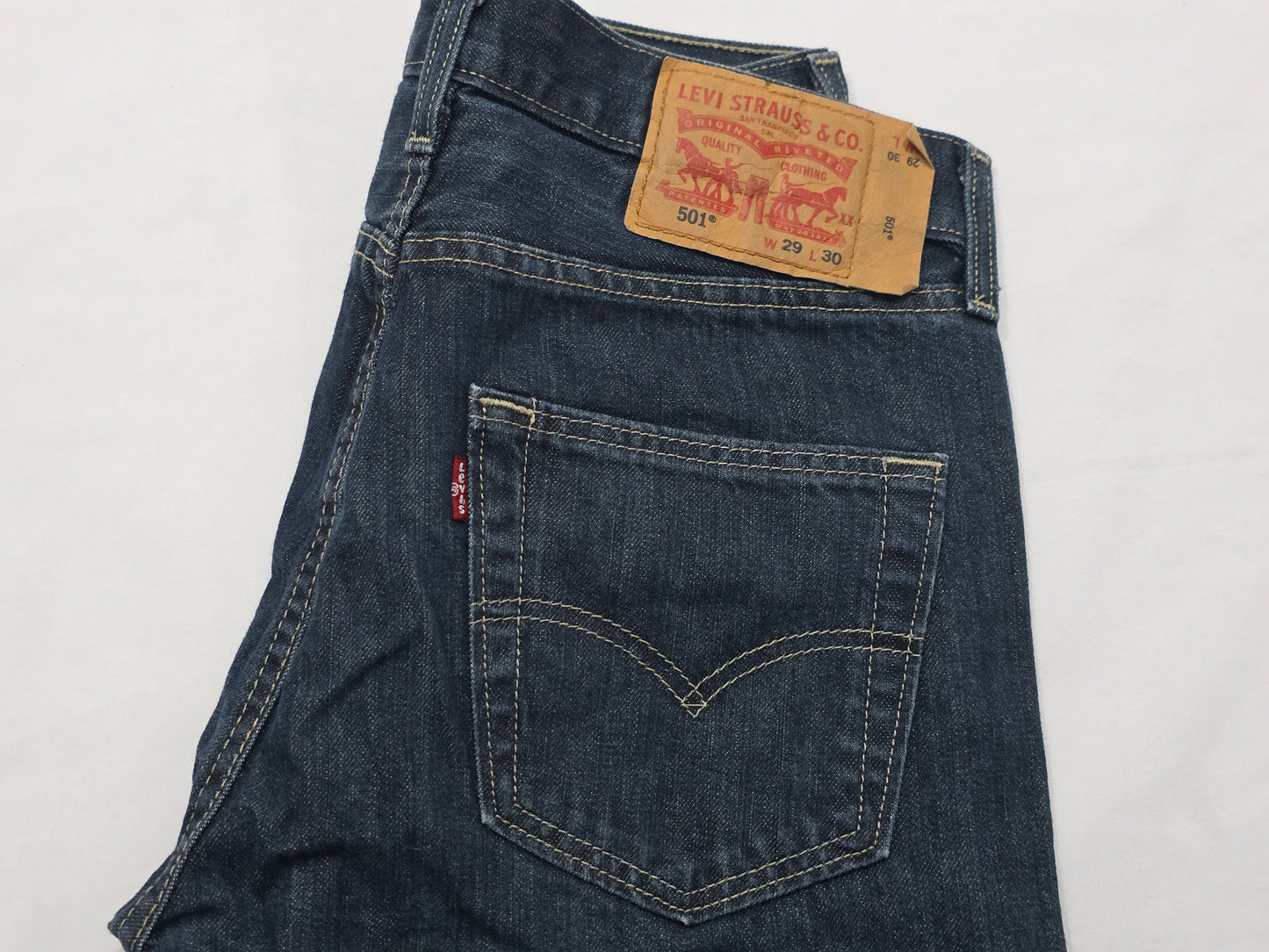 Pantalon Recto Levis 501 29x30 Azul Marino