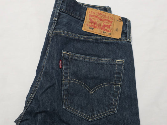 Pantalon Recto Levis 501 29x30 Azul Marino