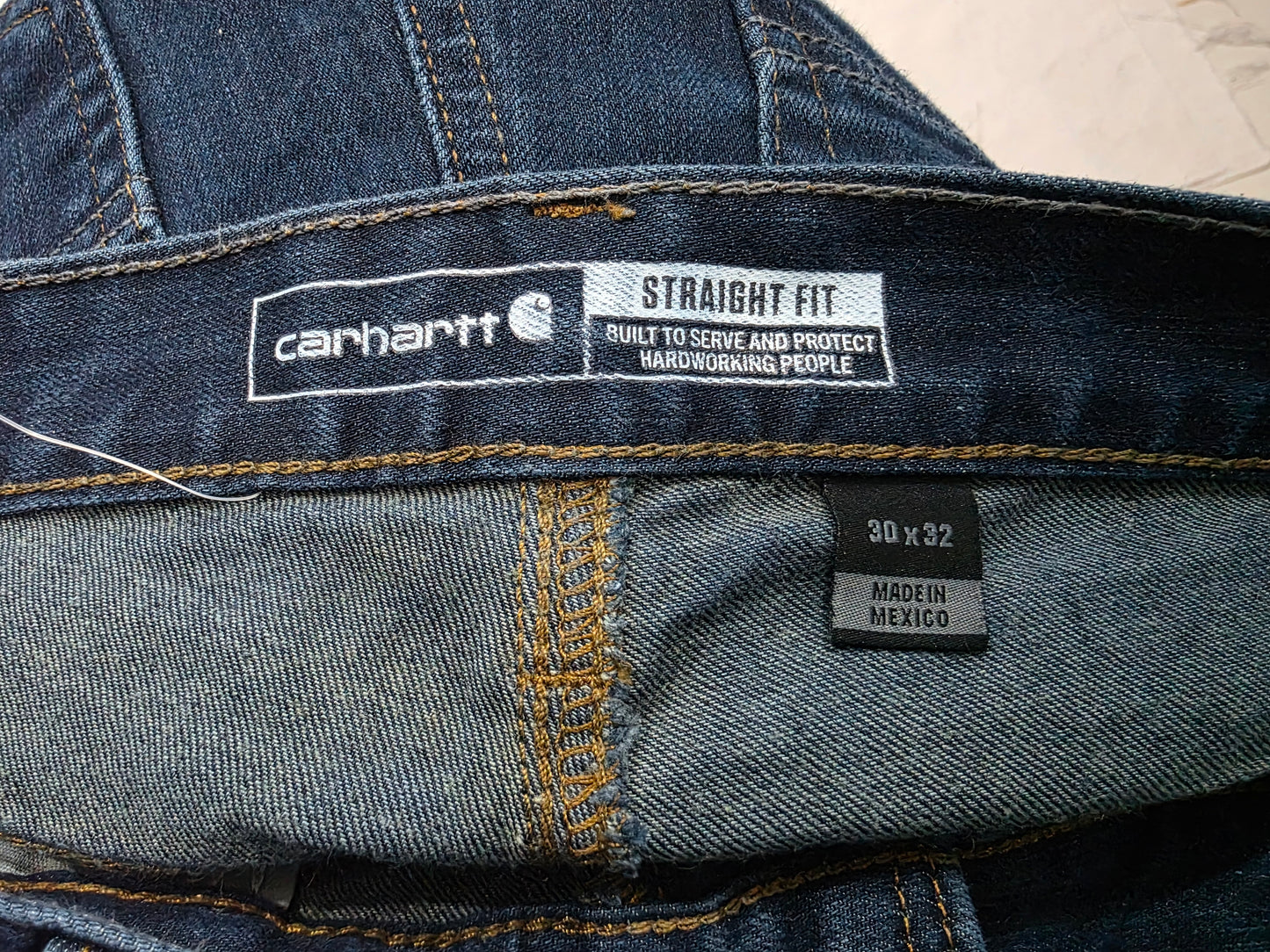 Pantalon Recto Carhartt 30x32 Azul Straightfit