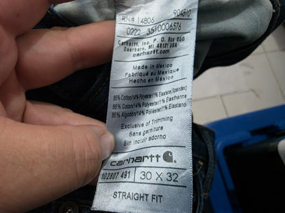 Pantalon Recto Carhartt 30x32 Azul Straightfit