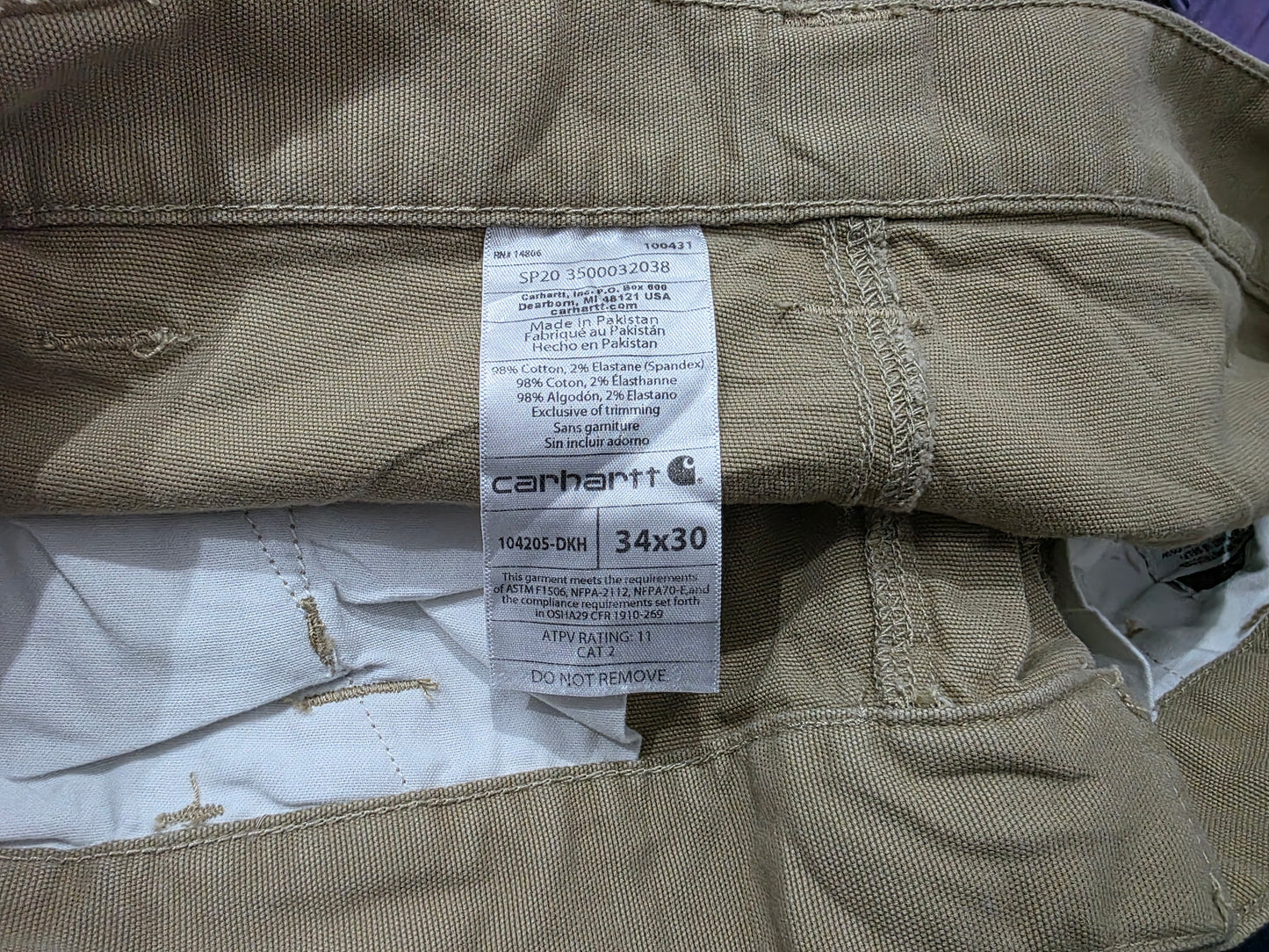 Pantalon Relaxed Carhartt 34x30 Cafe
