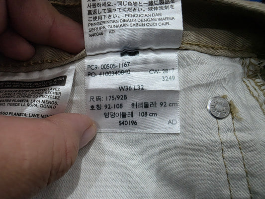 Pantalon Recto Levis 505 36x32 Cafe Claro