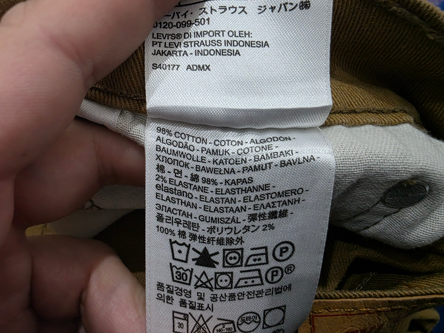 Pantalon Recto Levis 513 35x30 Cafe