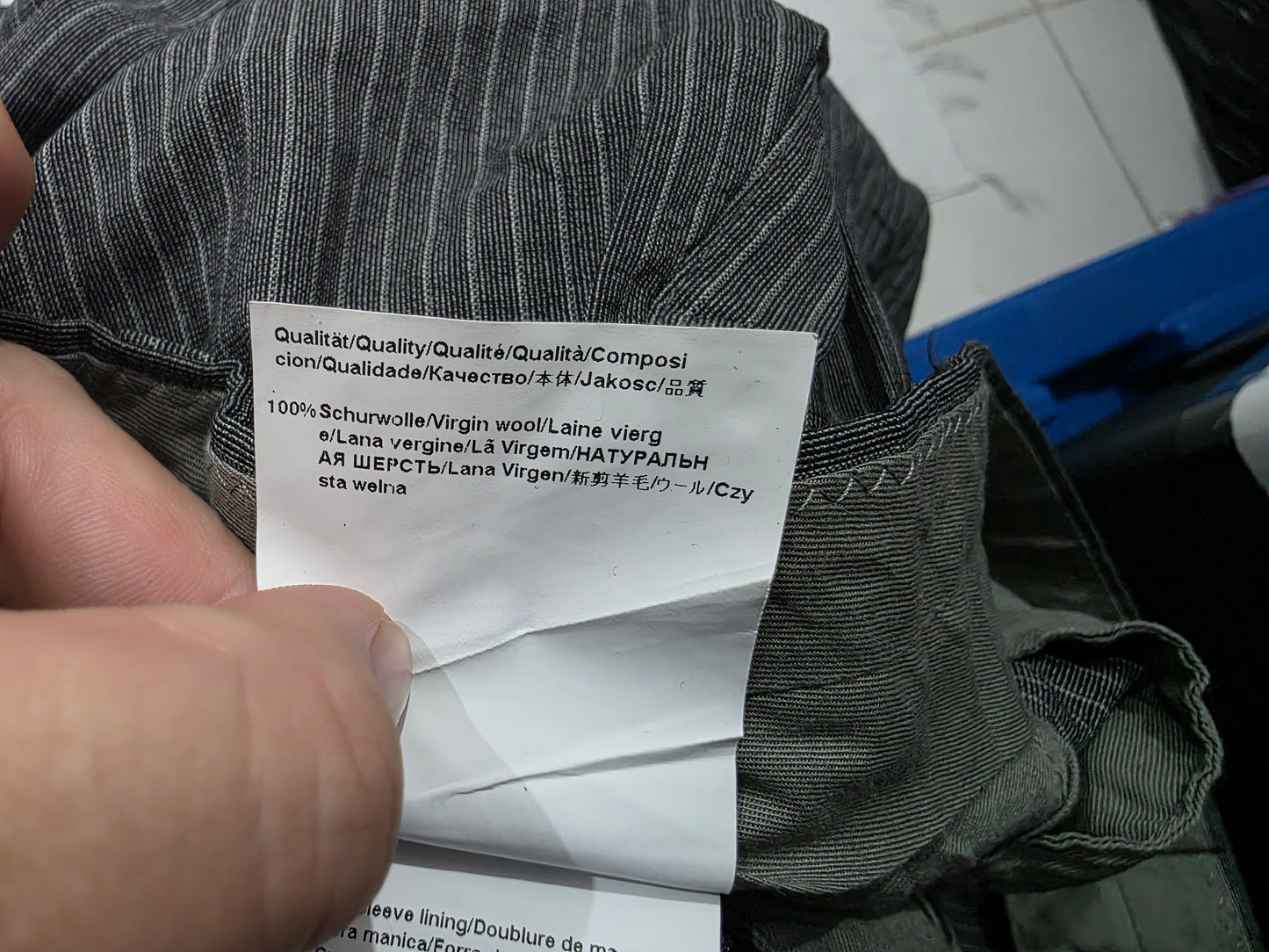 Pantalon Recto Hugo Boss 40r Gris Lineas