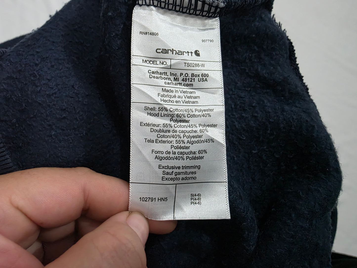 Sudadera Mujer Carhartt Chico S 4-6 Azul